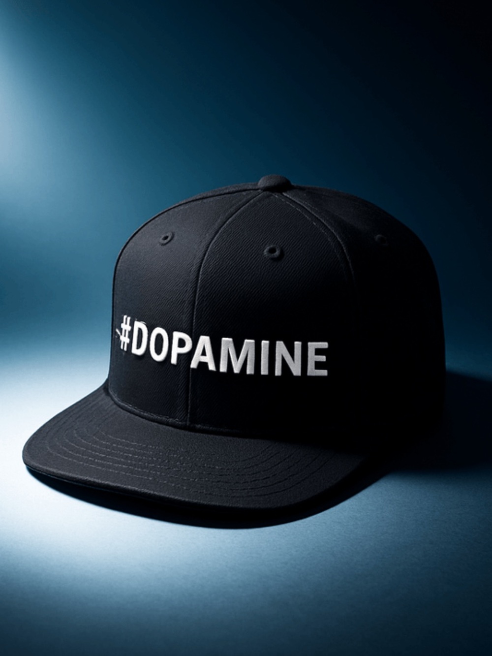 #DOPAMINE Black Snapback Cap